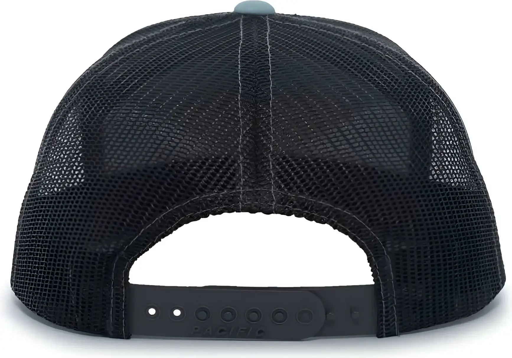 Pacific Headwear P787 6-Panel Arch Trucker Snapback Cap - Heather Grey Smoke Blue - Heather Grey Smoke Blue / 7’’ - 7