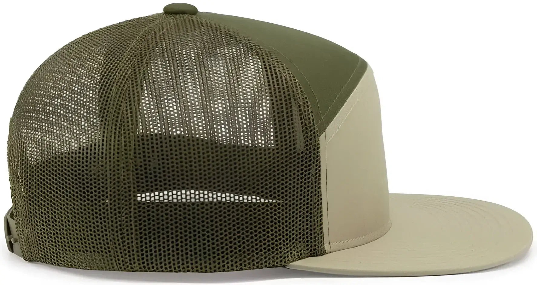 Pacific Headwear P787 6-Panel Arch Trucker Snapback Cap - Khaki Moss Khaki - Khaki Moss Khaki / 7’’ - 7 7/8’’