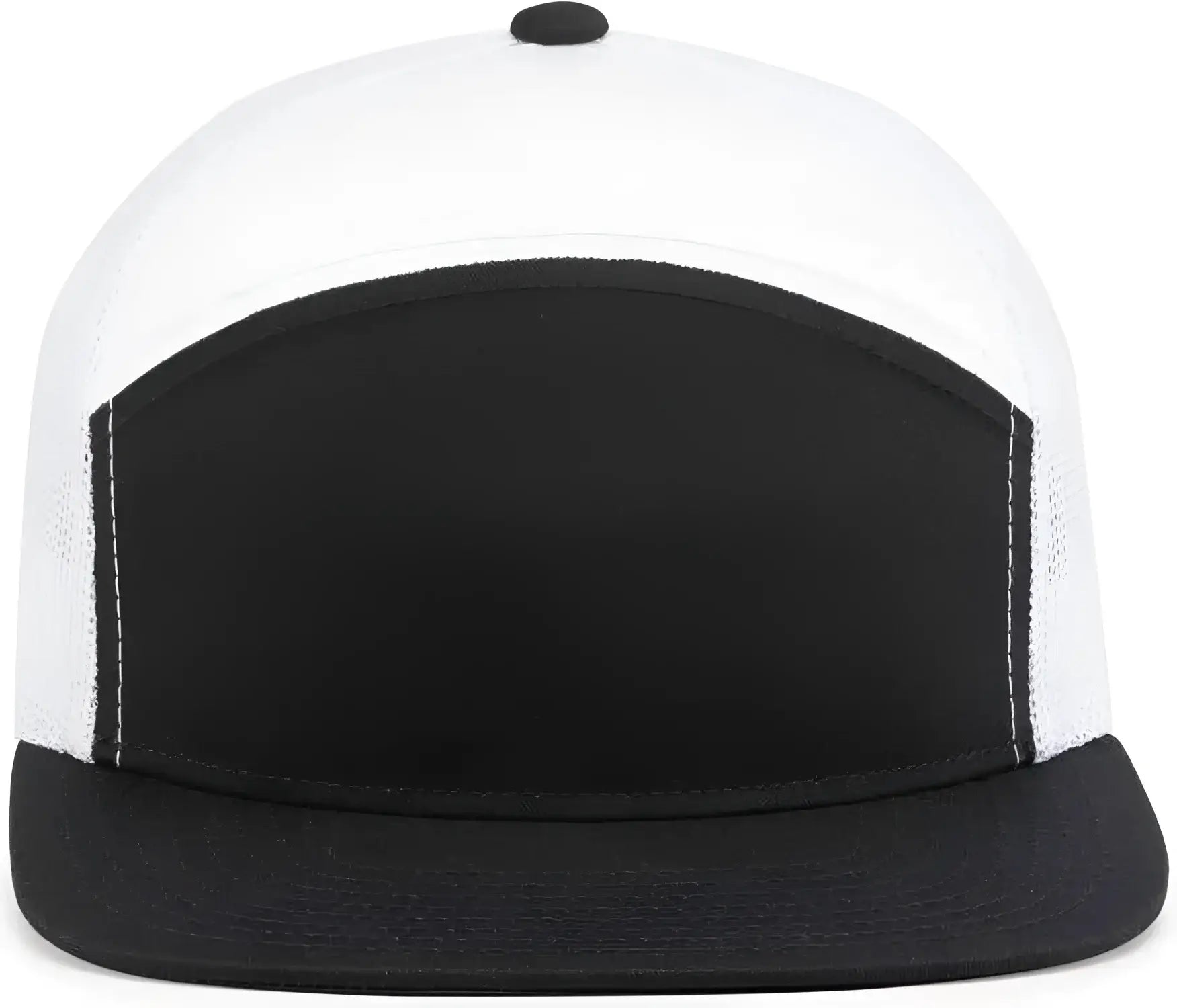 Pacific Headwear P787 6-Panel Arch Trucker Snapback Cap - Navy White Navy - Navy White Navy / 7’’ - 7 7/8’’