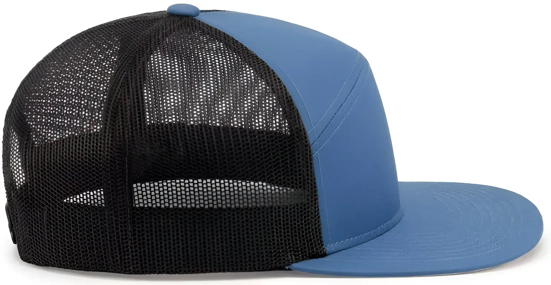 Pacific Headwear P787 6-Panel Arch Trucker Snapback Cap - Ocean Blue Lt Charcoal Ocean Blue - Ocean Blue Lt Charcoal