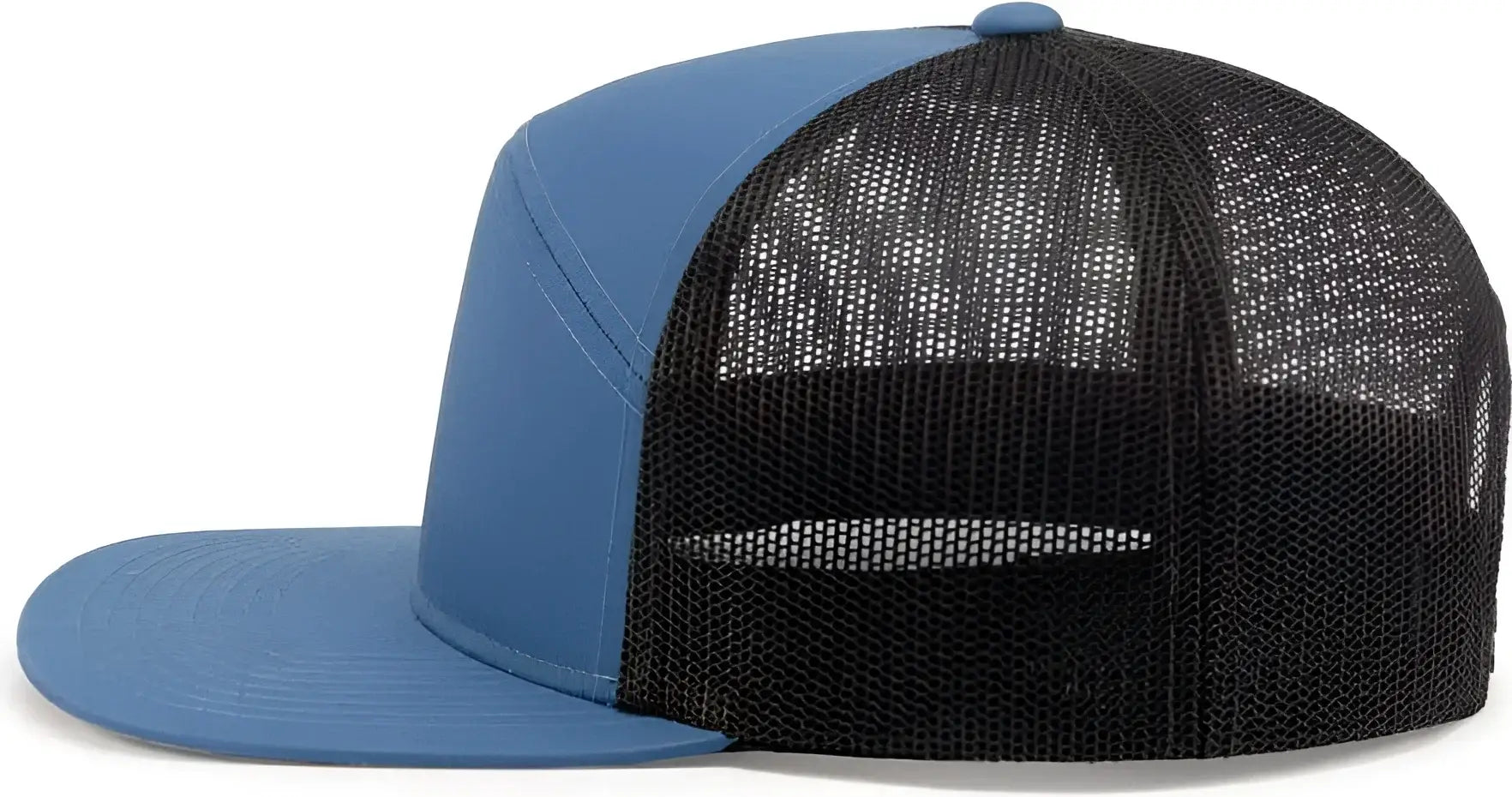 Pacific Headwear P787 6-Panel Arch Trucker Snapback Cap - Ocean Blue Lt Charcoal Ocean Blue - Ocean Blue Lt Charcoal