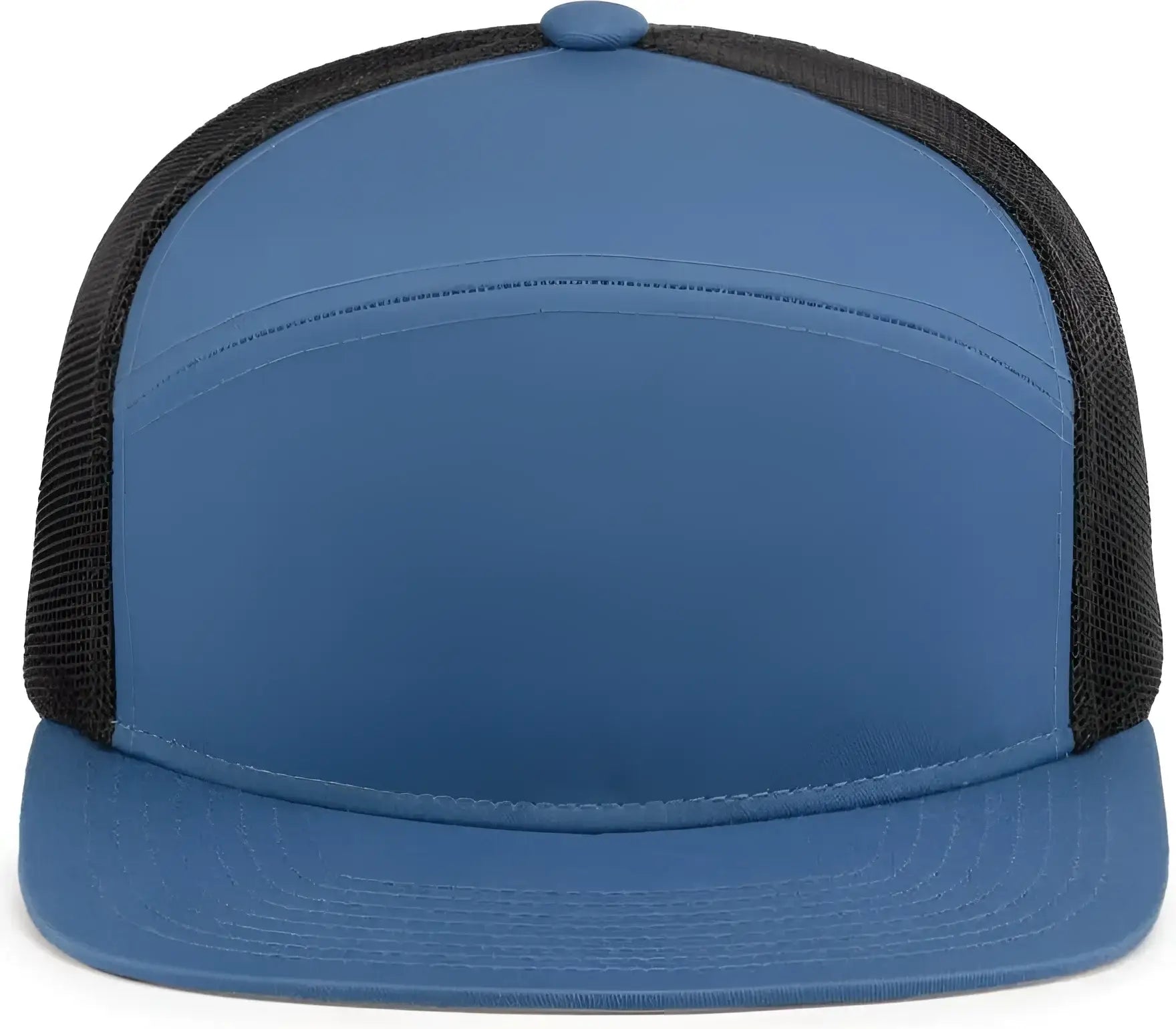 Pacific Headwear P787 6-Panel Arch Trucker Snapback Cap - Ocean Blue Lt Charcoal Ocean Blue - Ocean Blue Lt Charcoal