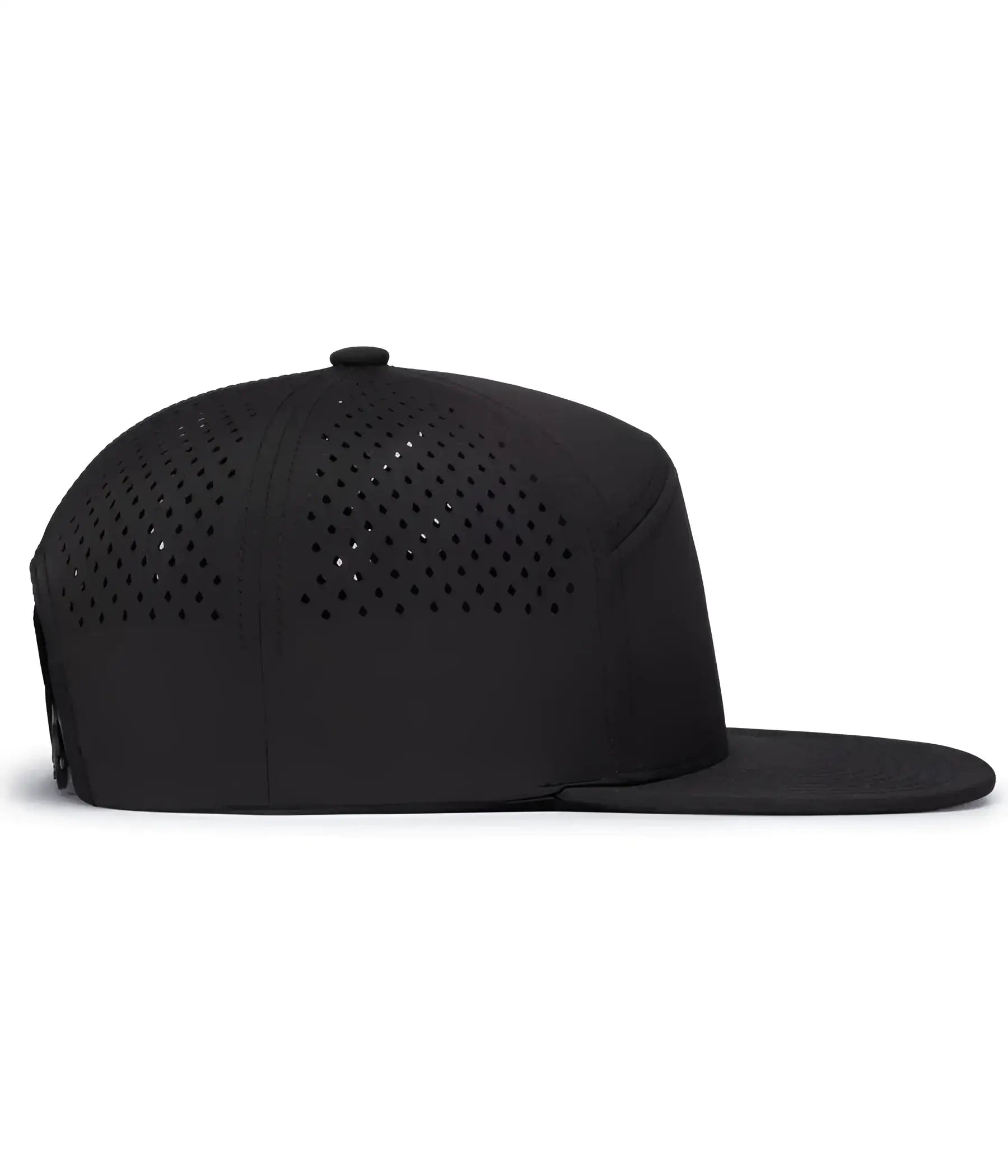 Pacific Headwear P788 Perforated 6-Panel Arch Cap - Black - Black / 7’’ - 7 7/8’’