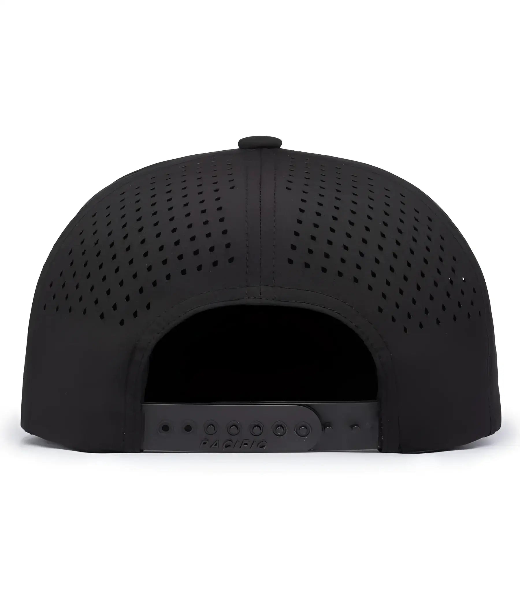 Pacific Headwear P788 Perforated 6-Panel Arch Cap - Black - Black / 7’’ - 7 7/8’’