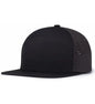 Pacific Headwear P788 Perforated 6 Panel Arch Cap Black Charcoal Black Black Charcoal Black / 7’’ 7 7/8’’