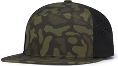Pacific Headwear P788 Perforated 6-Panel Arch Cap - Charcoal Woodland Black - Charcoal Black / 7’’ - 7 7/8’’