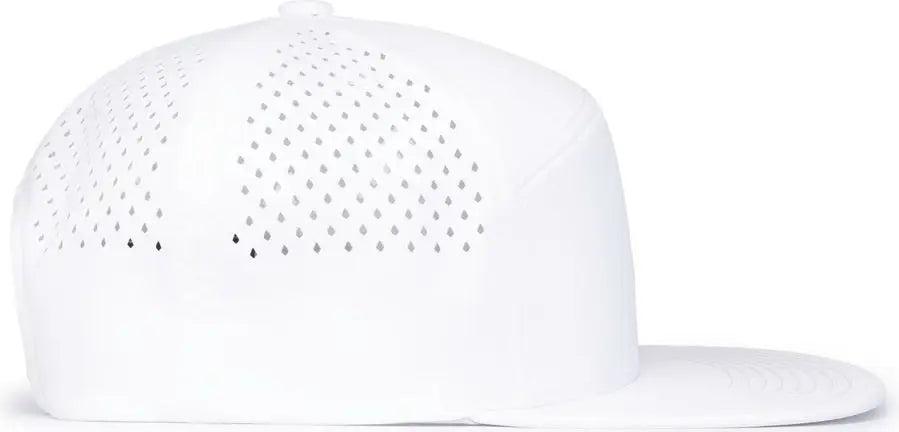 Pacific Headwear P788 Perforated 6-Panel Arch Cap - White - White / 7’’ - 7 7/8’’
