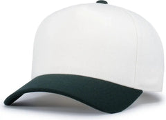 Pacific Headwear P814 Heritage 5-Panel Snapback Cap - Vintage White Dark Green - Vintage White Dark Green / One Size