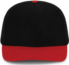 Pacific Headwear P821 Pro Wool Pacflex Cap Black Red