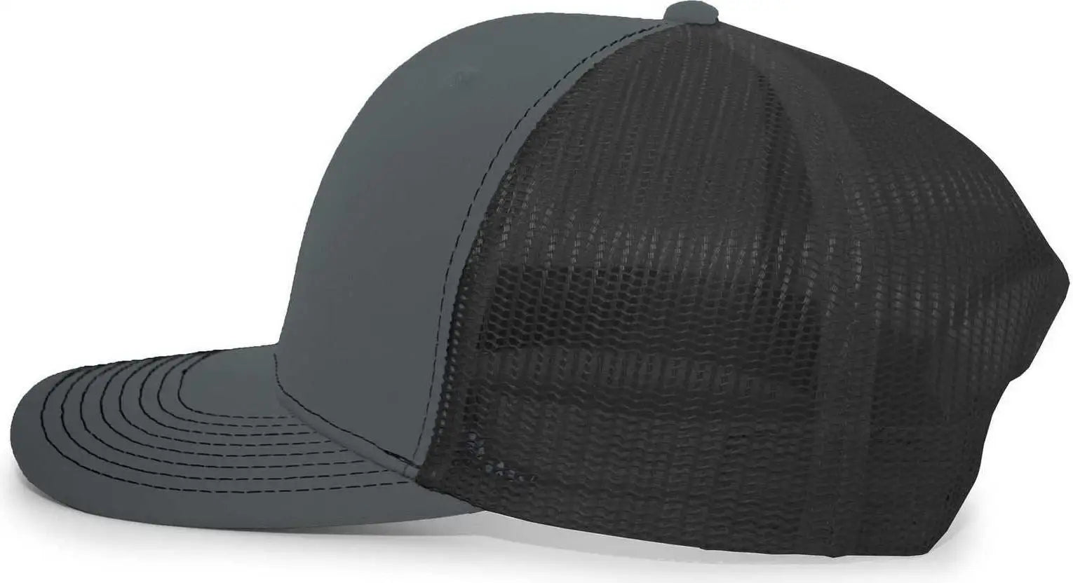 Pacific Headwear PE10 Trucker Snapback Cap - Graphite Black - Dark Gray Black / 7’’ - 7 7/8’’