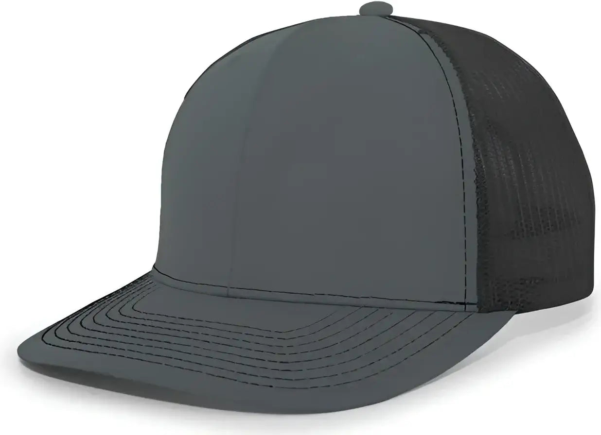 Pacific Headwear PE10 Trucker Snapback Cap - Graphite Black - Dark Gray Black / 7’’ - 7 7/8’’