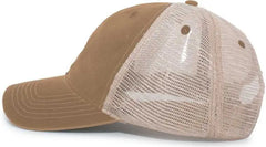 Pacific Headwear Sol302 Sofl Letr Cotton/Poly Cap - Royal - Brown Tan Brown / 7’’ - 7 7/8’’