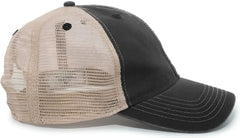 Pacific Headwear V37 Vintage Dirty Trucker Snapback Cap - Black Tan Black - Black Tan Black / 7’’ - 7 7/8’’
