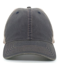 Pacific Headwear V37 Vintage Dirty Trucker Snapback Cap - Navy Tan Navy - Navy Tan Navy / 7’’ - 7 7/8’’
