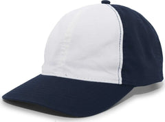 Pacific Headwear V57 Vintage Cotton Buckle Back Cap - Navy White - Navy White / 7’’ - 7 7/8’’