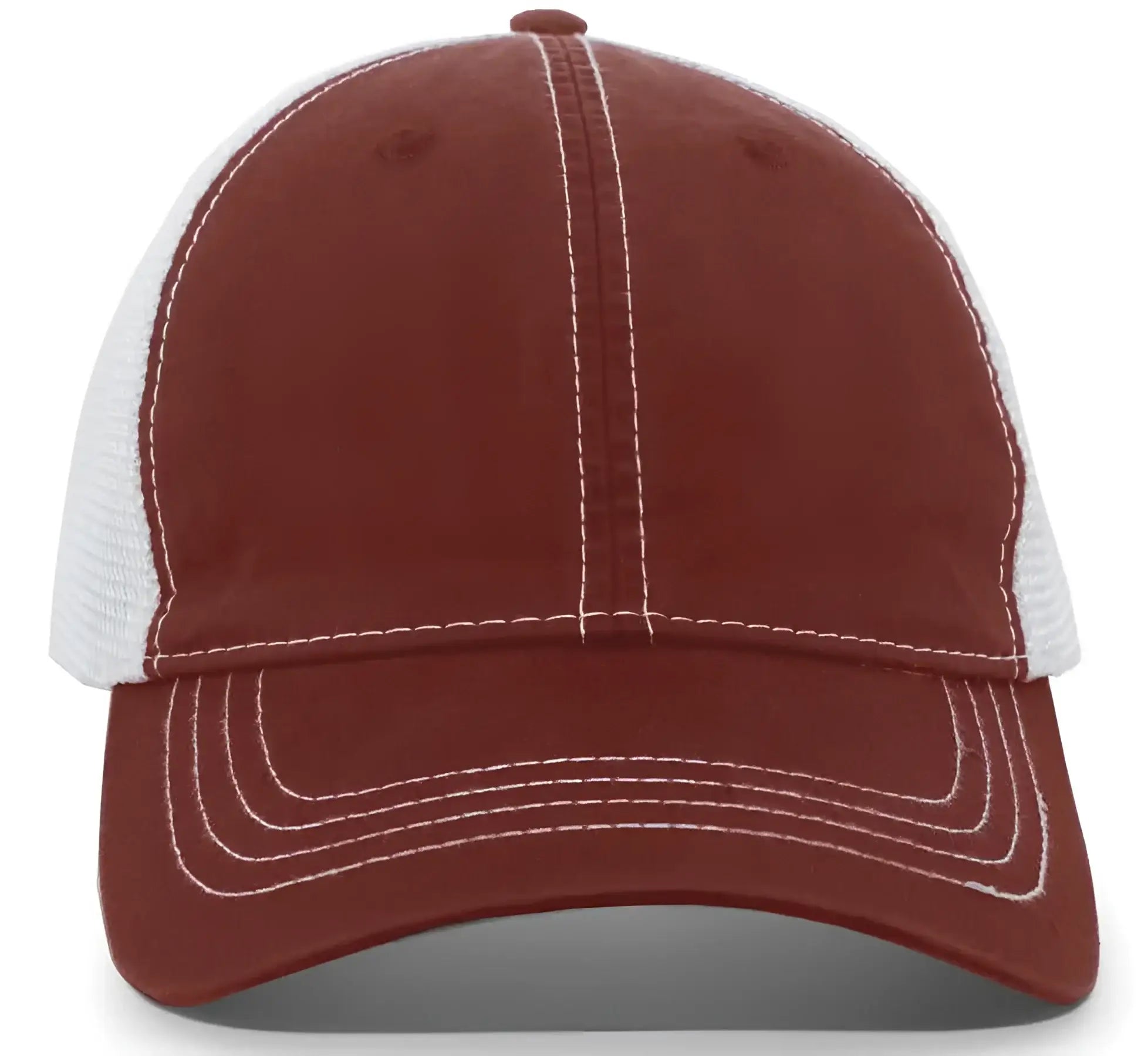 Pacific Headwear V67 Vintage Trucker Mesh Snapback Cap - Cardinal White - Cardinal White / 7’’ - 7 7/8’’