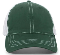 Pacific Headwear V67 Vintage Trucker Mesh Snapback Cap - Dark Green White - Forest White / 7’’ - 7 7/8’’