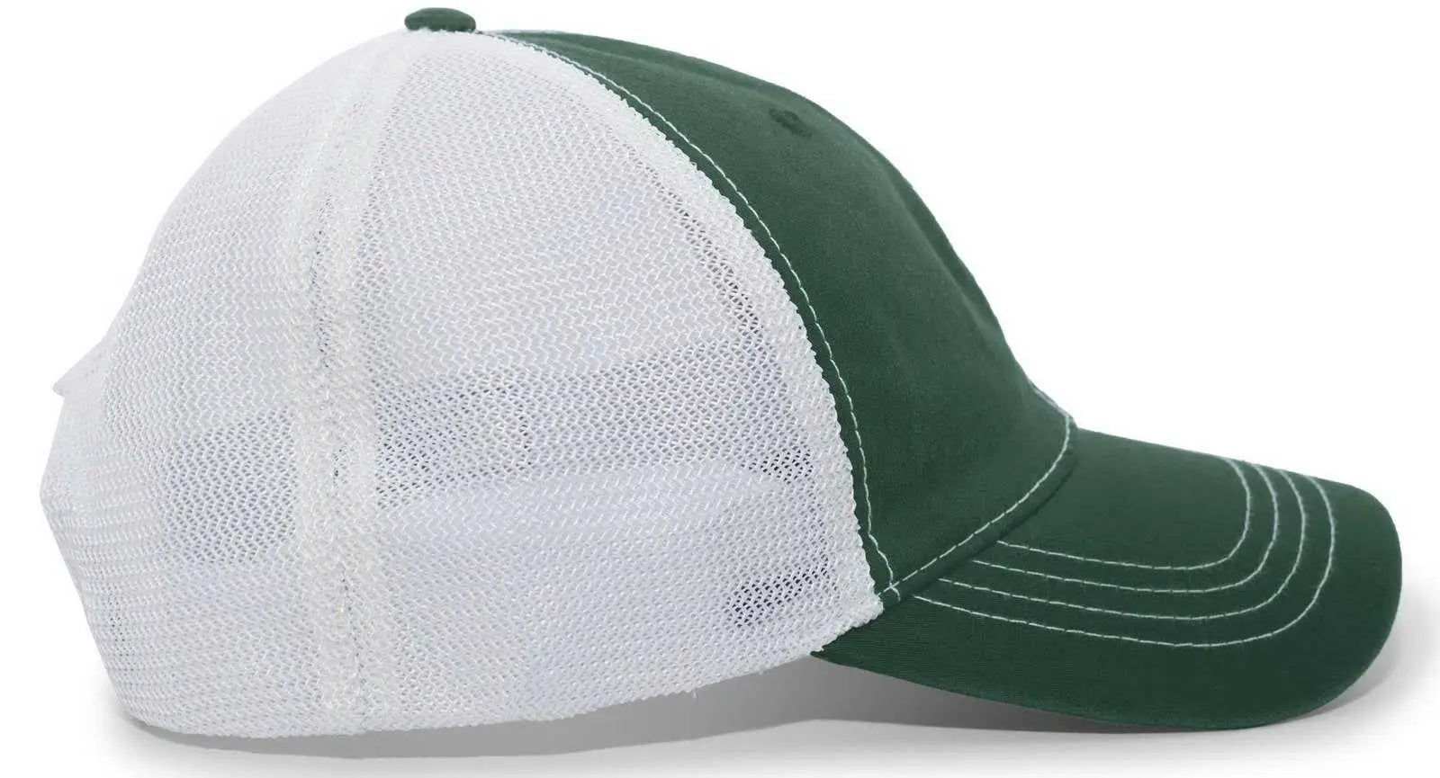 Pacific Headwear V67 Vintage Trucker Mesh Snapback Cap - Dark Green White - Forest White / 7’’ - 7 7/8’’