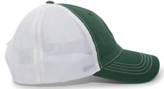 Pacific Headwear V67 Vintage Trucker Mesh Snapback Cap - Dark Green White - Forest White / 7’’ - 7 7/8’’