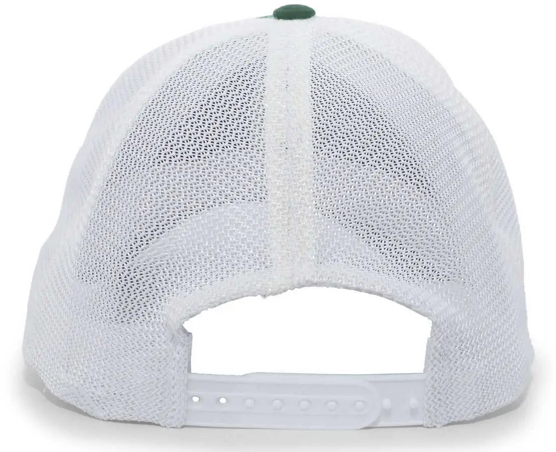 Pacific Headwear V67 Vintage Trucker Mesh Snapback Cap - Dark Green White - Forest White / 7’’ - 7 7/8’’