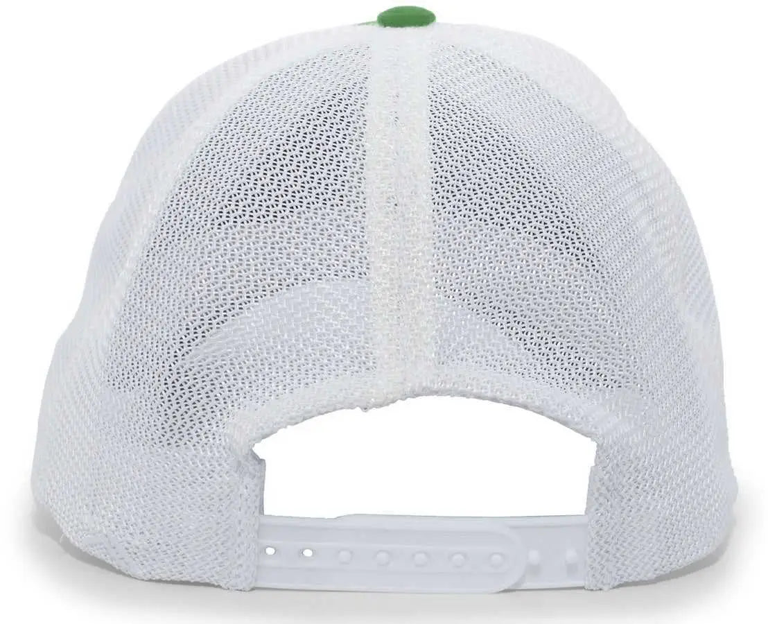 Pacific Headwear V67 Vintage Trucker Mesh Snapback Cap - Kelly White - Kelly White / 7’’ - 7 7/8’’