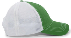 Pacific Headwear V67 Vintage Trucker Mesh Snapback Cap - Kelly White - Kelly White / 7’’ - 7 7/8’’