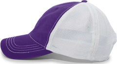 Pacific Headwear V67 Vintage Trucker Mesh Snapback Cap - Purple White - Purple White / 7’’ - 7 7/8’’