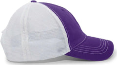 Pacific Headwear V67 Vintage Trucker Mesh Snapback Cap - Purple White - Purple White / 7’’ - 7 7/8’’