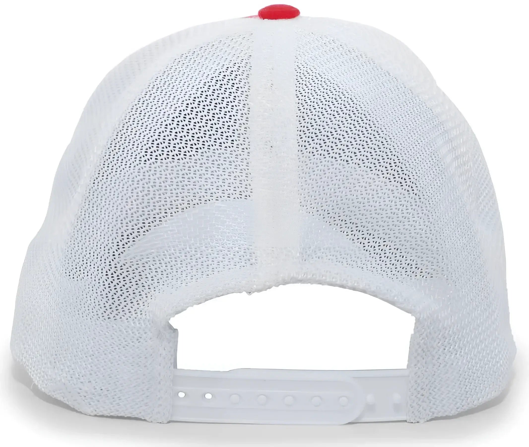 Pacific Headwear V67 Vintage Trucker Mesh Snapback Cap - Red White - Red White / 7’’ - 7 7/8’’