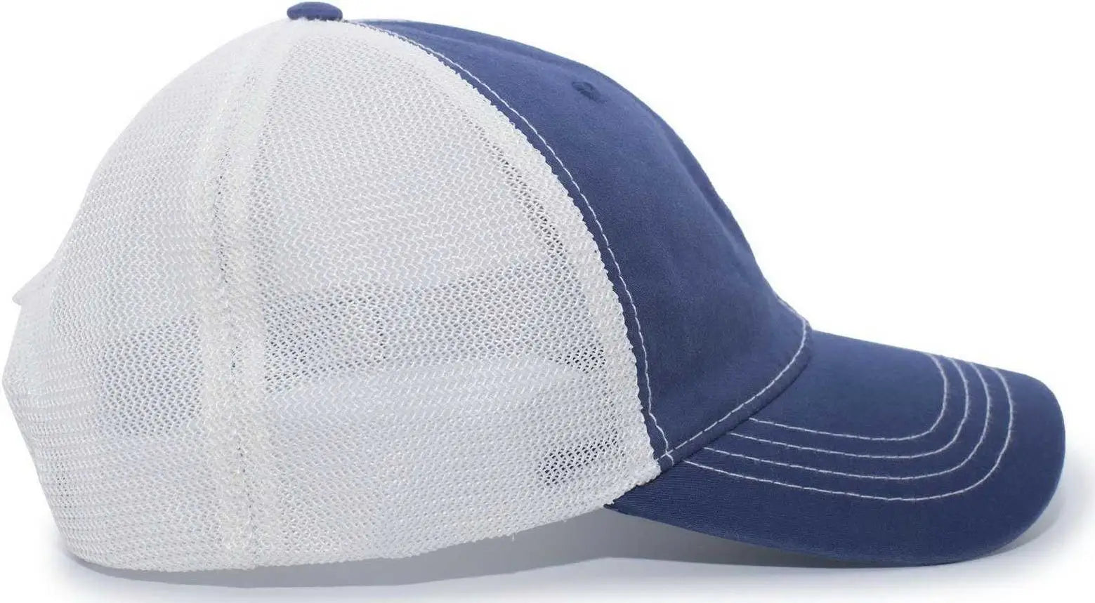 Pacific Headwear V67 Vintage Trucker Mesh Snapback Cap - Royal White - Royal White / 7’’ - 7 7/8’’