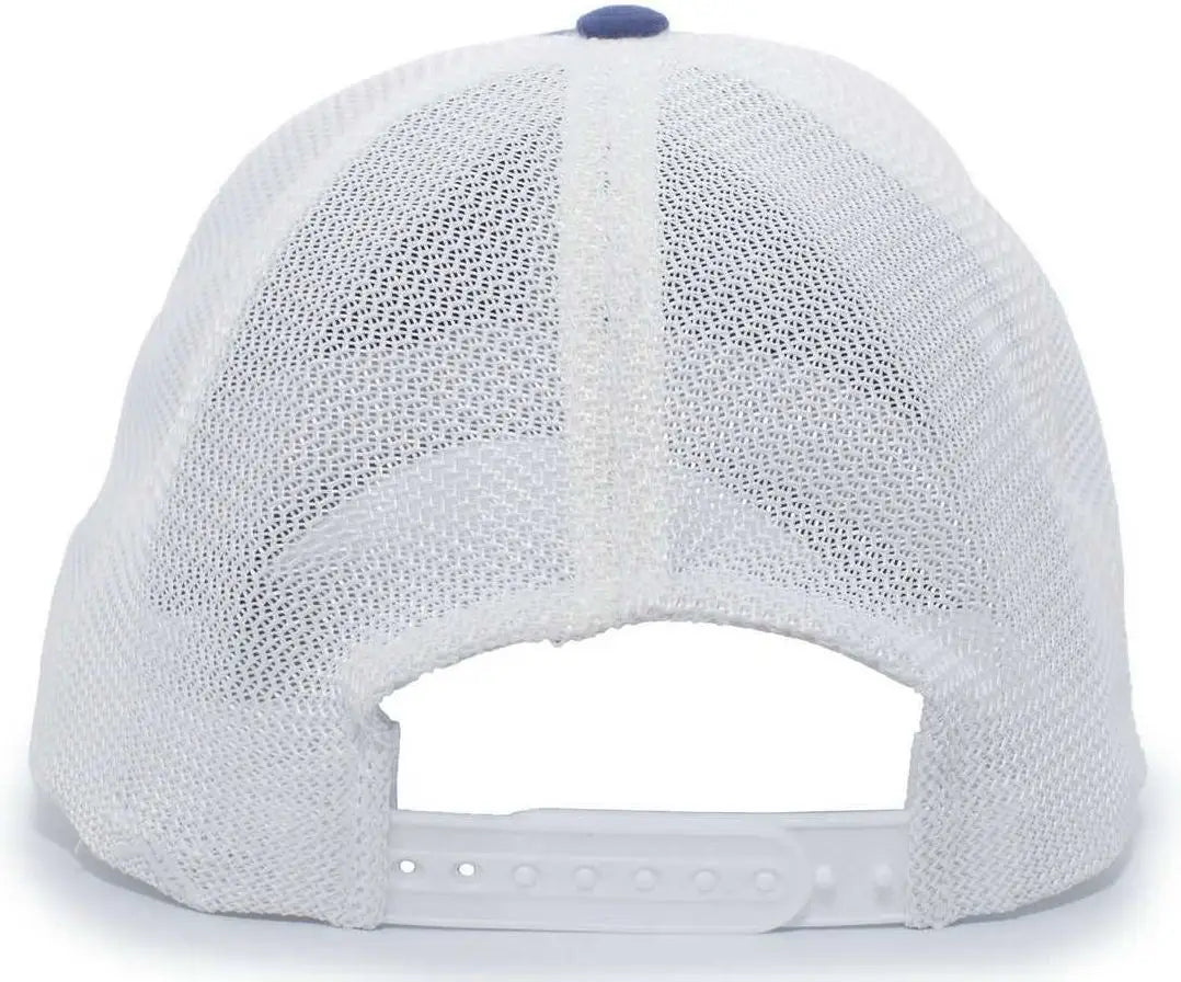 Pacific Headwear V67 Vintage Trucker Mesh Snapback Cap - Royal White - Royal White / 7’’ - 7 7/8’’