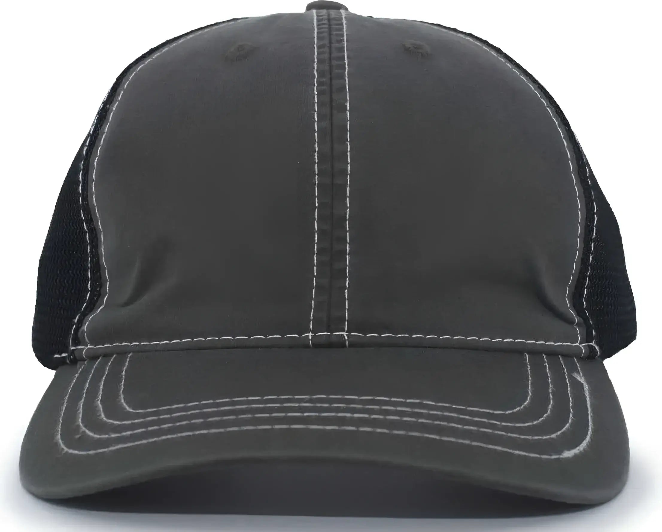 Pacific Headwear V67 Vintage Trucker Snapback Cap - Charcoal Black Charcoal - Charcoal Black Charcoal / 7’’ - 7 7/8’’
