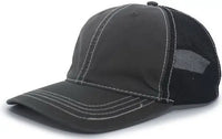 Pacific Headwear V67 Vintage Trucker Snapback Cap - Charcoal Black Charcoal - Charcoal Black Charcoal / 7’’ - 7 7/8’’