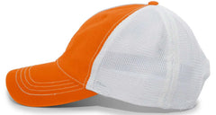 Pacific Headwear V67 Vintage Trucker Snapback Cap - Orange White Orange - Orange White / 7’’ - 7 7/8’’