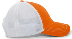 Pacific Headwear V67 Vintage Trucker Snapback Cap - Orange White Orange - Orange White / 7’’ - 7 7/8’’