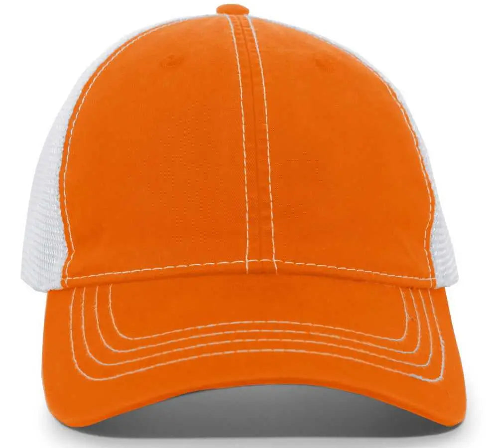 Pacific Headwear V67 Vintage Trucker Snapback Cap - Orange White Orange - Orange White / 7’’ - 7 7/8’’