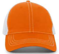 Pacific Headwear V67 Vintage Trucker Snapback Cap - Orange White Orange - Orange White / 7’’ - 7 7/8’’