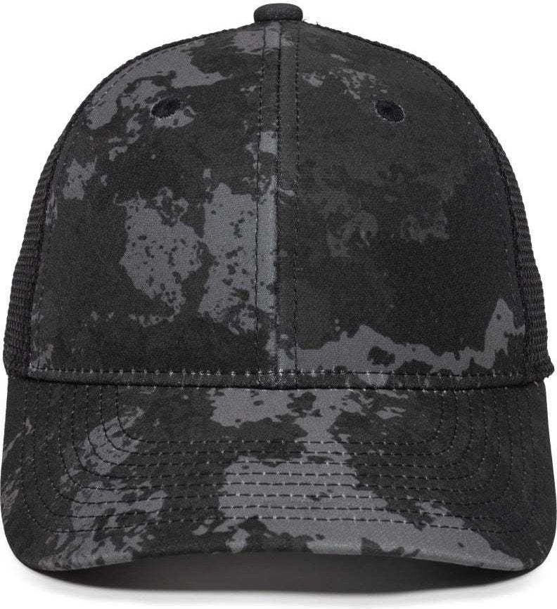 OC Sports PFC150M Performance Camo Mesh-Back Cap - Veil Tac-Black Black | HIT a Double