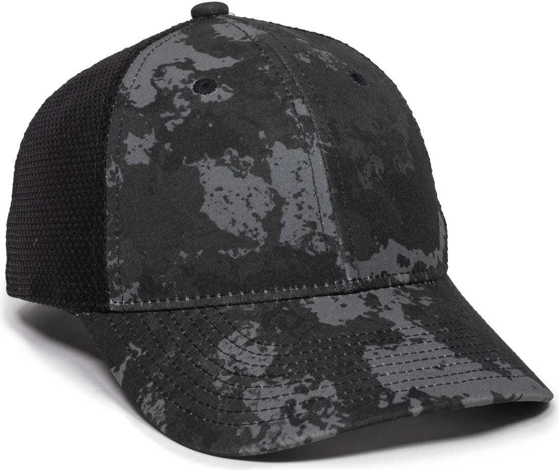OC Sports PFC150M Performance Camo Mesh-Back Cap - Veil Tac-Black Black | HIT a Double
