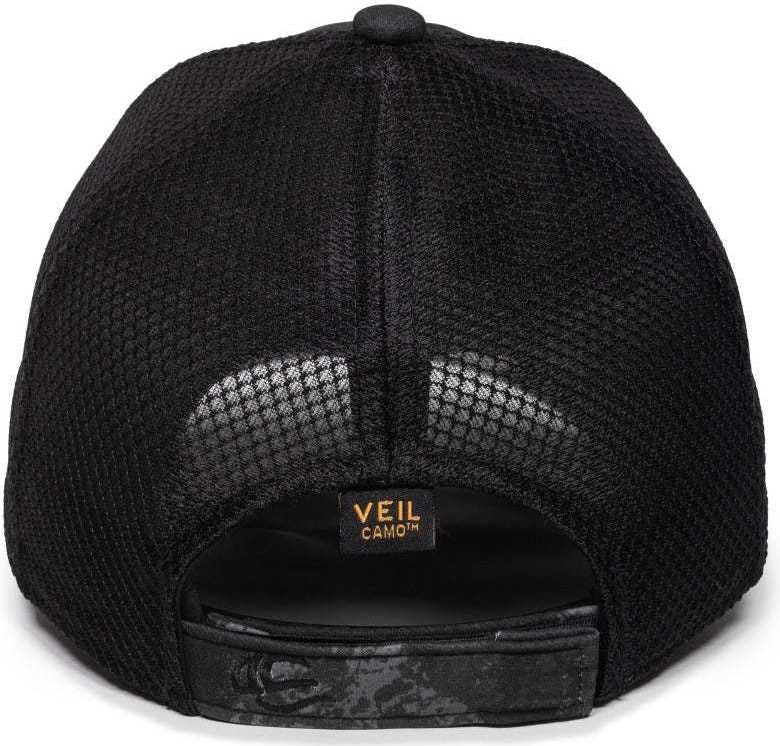 OC Sports PFC150M Performance Camo Mesh-Back Cap - Veil Tac-Black Black | HIT a Double
