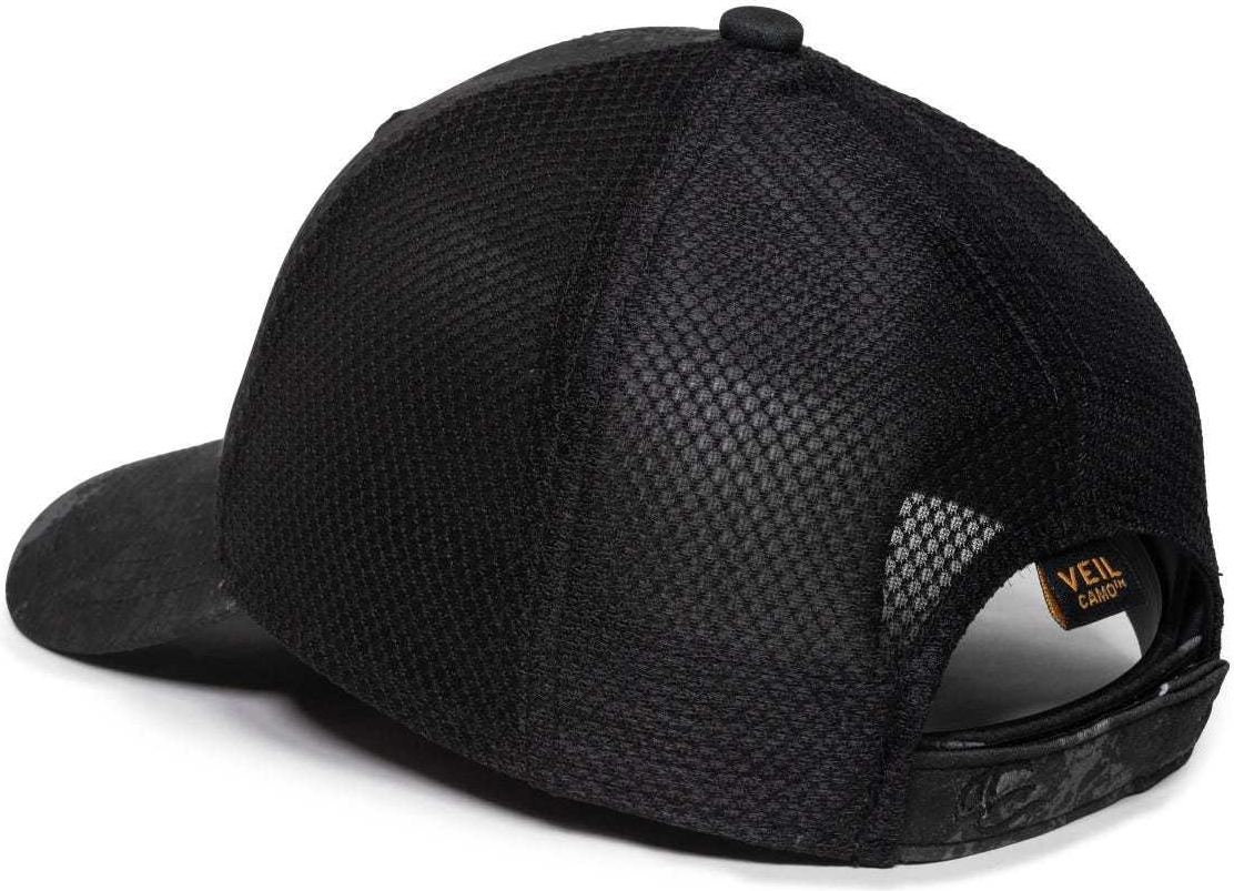 OC Sports PFC150M Performance Camo Mesh-Back Cap - Veil Tac-Black Black | HIT a Double