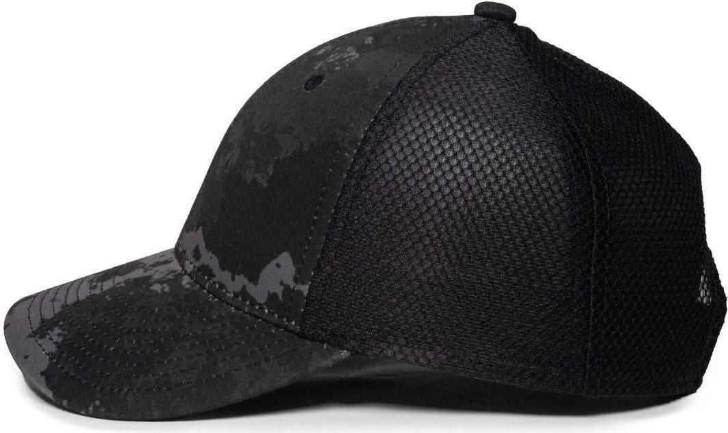 OC Sports PFC150M Performance Camo Mesh-Back Cap - Veil Tac-Black Black | HIT a Double