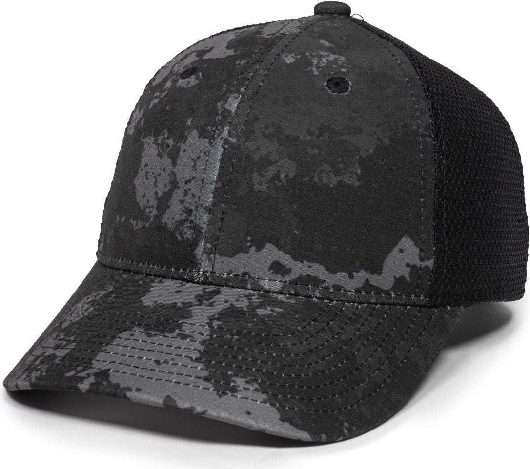 OC Sports PFC150M Performance Camo Mesh-Back Cap - Veil Tac-Black Black | HIT a Double
