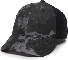OC Sports PFC150M Performance Camo Mesh-Back Cap - Veil Tac-Black Black | HIT a Double