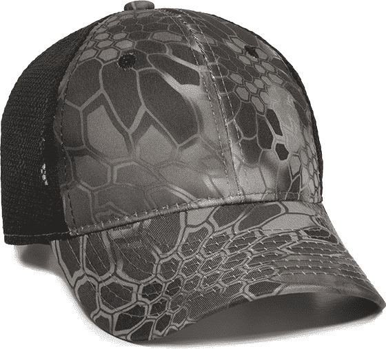 OC Sports PFC-150M Adjustable Mesh Back Cap - Kryptek Raid  Black | HIT a Double