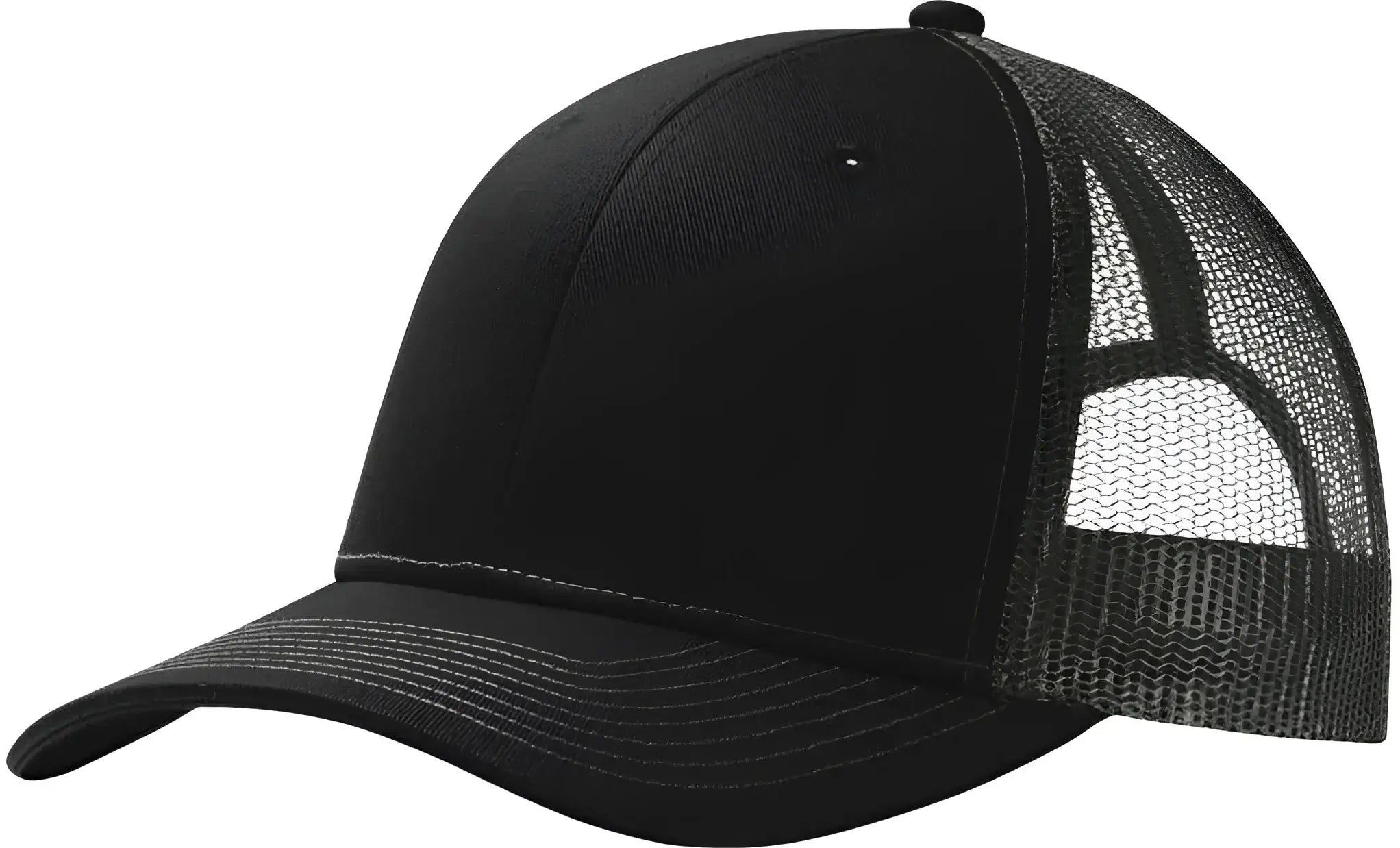 Port Authority C112 Snapback Trucker Cap - Black Gray Steel - Black Dark Gray / One Size Fits Most