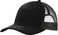 Port Authority C112 Snapback Trucker Cap - Black Gray Steel - Black Dark Gray / One Size Fits Most