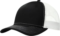 Port Authority C112 Snapback Trucker Cap - Black White - Black White / One Size Fits Most