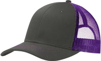 Port Authority C112 Snapback Trucker Cap - Gray Steel Purple - Dark Gray Purple / One Size Fits Most