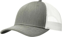 Port Authority C112 Snapback Trucker Cap - Heather Gray White - Gray White / One Size Fits Most